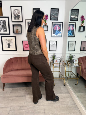 Dee Wide Leg Jeans - Brown