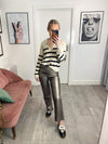 CiCi PU Straight Leg Trousers - Bronze