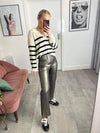CiCi PU Straight Leg Trousers - Bronze