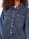 Alva Long Denim Shirt - Medium Blue