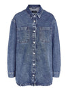Alva Long Denim Shirt - Medium Blue