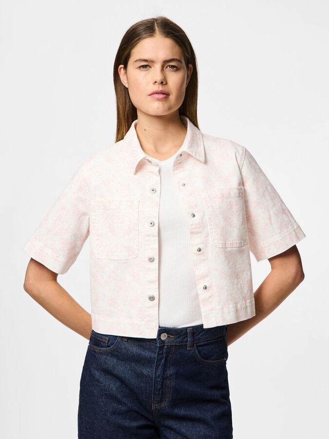 Salume Short Sleeve Shirt  - White/Pink
