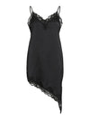 Lacey Satin Strap Dress - Black