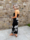 Milena Floral Bandeau Knit Midaxi - Black & Cream