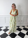 Fiore Tie Ruffle Maxi Dress - Sage Floral