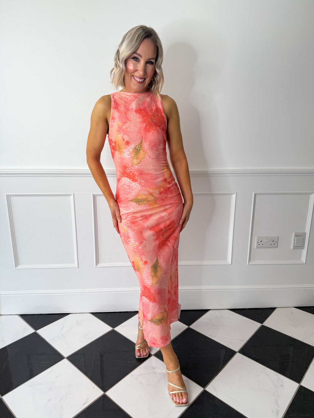 Lilou Printed Sequin Midaxi Dress