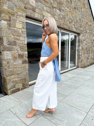 Lainey Gingham Top - Blue