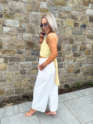 Lainey Gingham Top - Lemon