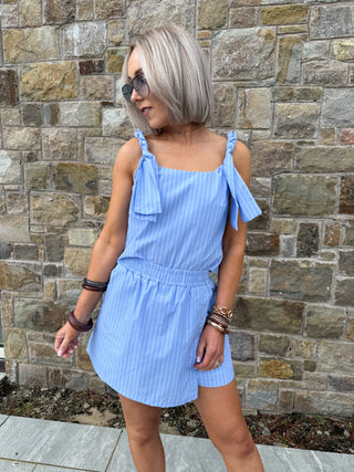 Ash Striped Skort - Blue