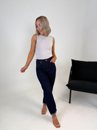 Bevin Mom Jeans - Dark Denim