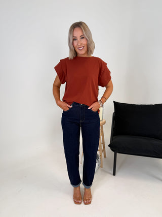 Bevin Mom Jeans - Dark Denim