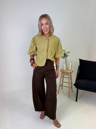 Riva Corduroy Jacket - Lime Green