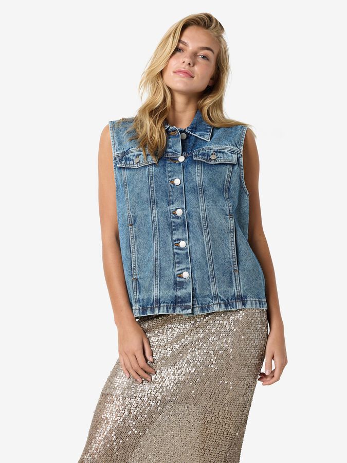 Mami Oversized Vest - Medium Blue