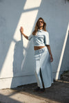 Viviene Long Skirt - Light Blue Denim