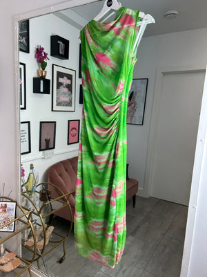 Ally Tie Dye Dress - Green/Pink