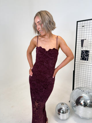 Millie Lace Cami Dress - Plum
