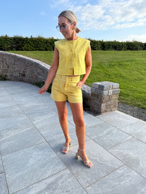 Yaz Denim Waistcoat - Mustard