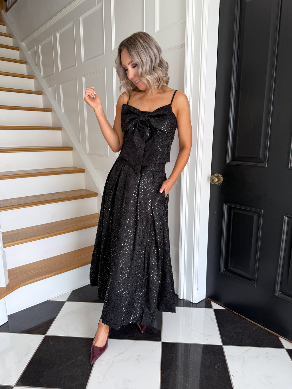 Zoya Sequin Skirt - Black