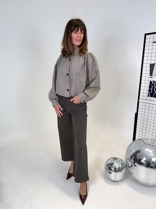 Lucy Cropped Shirt Jacket - Check