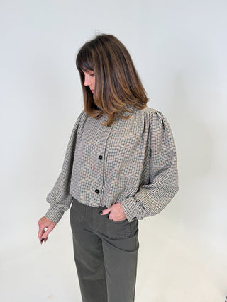 Lucy Cropped Shirt Jacket - Check