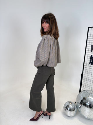 Lucy Cropped Shirt Jacket - Check