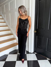 Zuri Sequin Bow Top - Black
