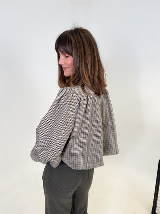 Lucy Cropped Shirt Jacket - Check