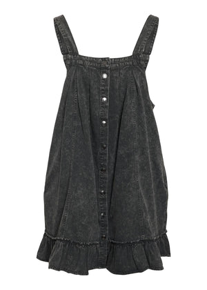 Oregon Acid Wash Denim Dress - Black
