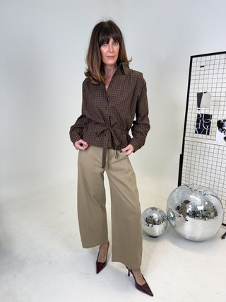 Iris Checked Shirt - Brown