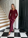 Eden Satin Slip Skirt - Plum