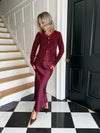 Eden Satin Slip Skirt - Plum
