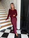 Eden Satin Slip Skirt - Plum