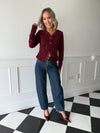 Fern Lace Flower Top - Plum