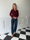 Fern Lace Flower Top - Plum