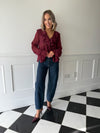 Fia Chiffon Ruffle Blouse - Burgundy