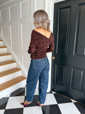 Ivy Mid Waist Barrel Jeans - Med Blue