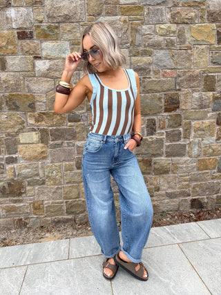 Freya Balloon Jeans - Distressed Blue