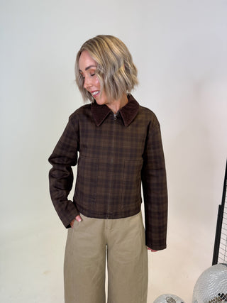 Vera Denim Jacket - Brown Check