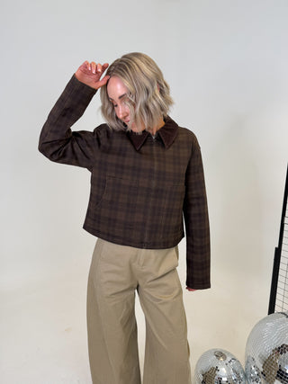 Vera Denim Jacket - Brown Check