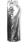 Izzy Metallic Pocketed Midi Skirt - Silver