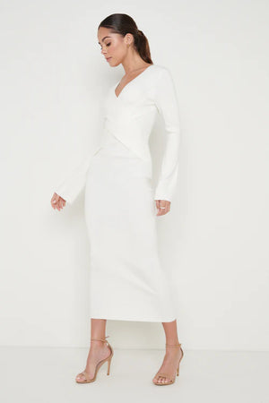 Jacklin Wrap Midaxi Dress - Cream