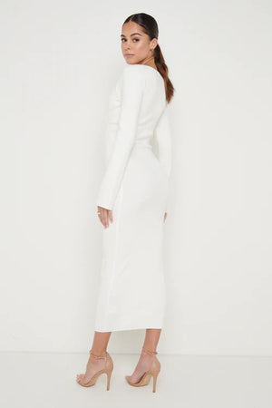 Jacklin Wrap Midaxi Dress - Cream