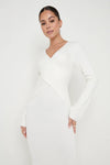 Jacklin Wrap Midaxi Dress - Cream