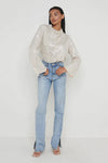 Cowl neck Kimono sleeves Shoulder pads Relaxed Fit