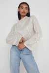 Cowl neck Kimono sleeves Shoulder pads Relaxed Fit