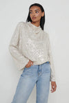 Cowl neck Kimono sleeves Shoulder pads Relaxed Fit