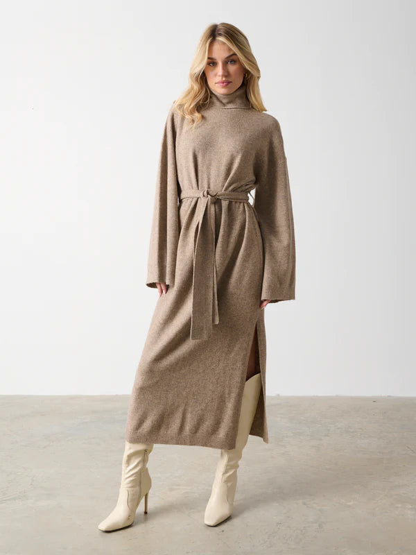 Product Detail  Single Jersey Knit Dropped Shoulder Wide Kimono Sleeves Grown on Neck Slit at Side Seams Belt with Belt Loops at Side Seams   Composition  68% Acrylic 29% Polyester 3%