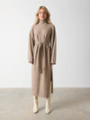 Product Detail  Single Jersey Knit Dropped Shoulder Wide Kimono Sleeves Grown on Neck Slit at Side Seams Belt with Belt Loops at Side Seams   Composition  68% Acrylic 29% Polyester 3%