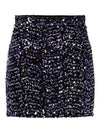 - Sequin mini skirt   - Elasticated high waist   - Velvet fabric with sequins  - Slim fit