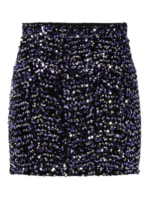 - Sequin mini skirt   - Elasticated high waist   - Velvet fabric with sequins  - Slim fit